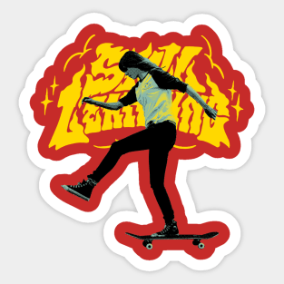 Style Learning Girl Skateboard Sticker